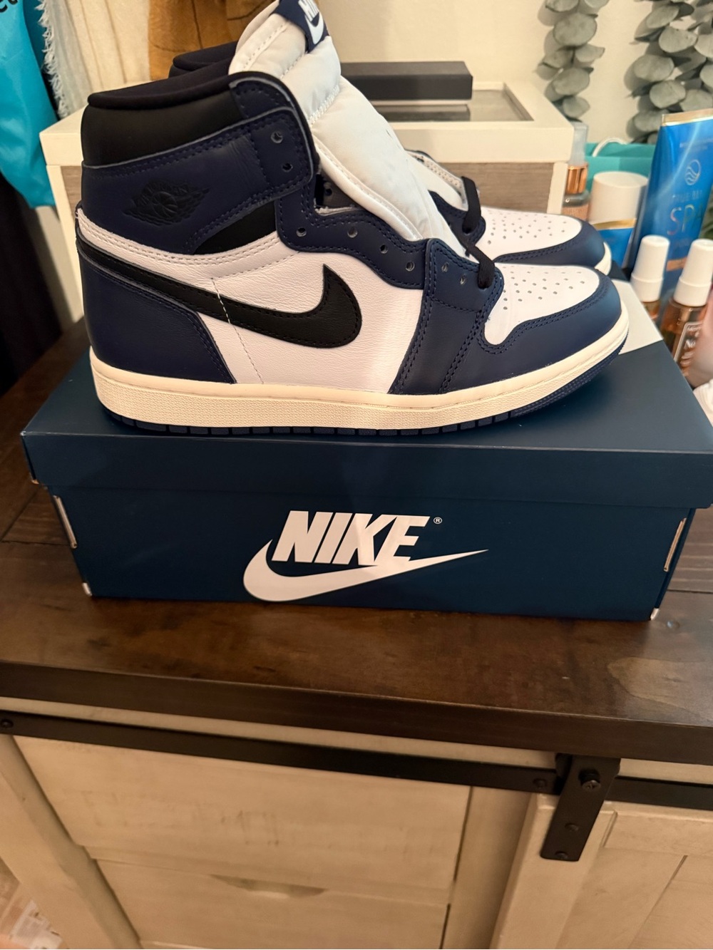 Nike Air Jordan 1 High Navy/White/Black Men’s Sneakers. Fits women size 7.5. - Picture 7 of 12